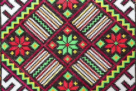 simsearch:400-05132616,k - embroidered good by cross-stitch pattern. ukrainian ethnic ornament Stock Photo - Budget Royalty-Free & Subscription, Code: 400-06788628