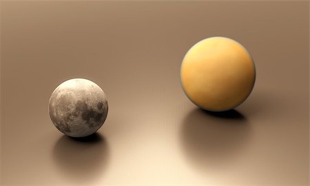 simsearch:400-06766471,k - A rendered size-comparison sheet between the Earth Moon and the Saturn Moon Titan. Stock Photo - Budget Royalty-Free & Subscription, Code: 400-06788657