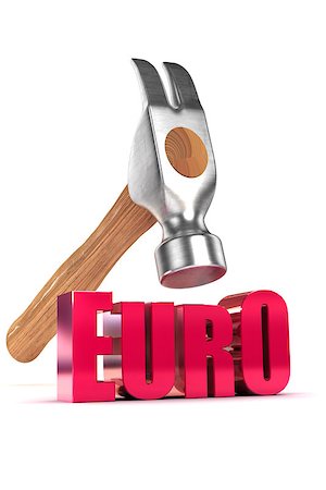 downturn - A Colourful 3d Rendered Euro Debt Concept Illustration Stock Photo - Budget Royalty-Free & Subscription, Code: 400-06788938