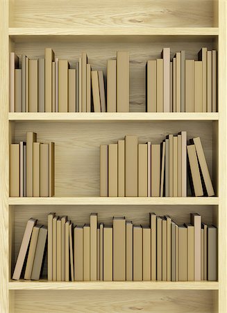 bookcase with books, 3d render Stock Photo - Budget Royalty-Free & Subscription, Code: 400-06789303