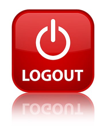 disconnect symbol - Logout (power off icon) glossy red reflected square button Stock Photo - Budget Royalty-Free & Subscription, Code: 400-06789721