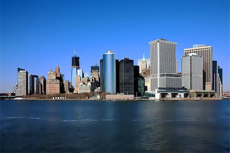 simsearch:400-07211293,k - View of the downtown Manhattan, Financial District from the Hudson River Photographie de stock - Aubaine LD & Abonnement, Code: 400-06789878