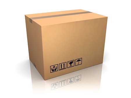 simsearch:400-09225864,k - 3d illustration of cardboard box over white background Stock Photo - Budget Royalty-Free & Subscription, Code: 400-06794124