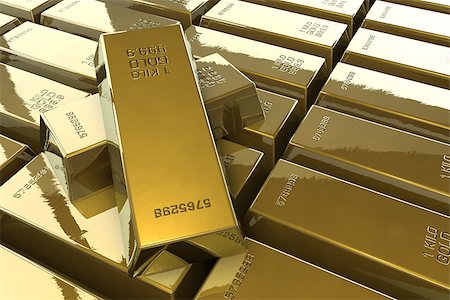 simsearch:400-04639602,k - Pile of shiny gold bars Stock Photo - Budget Royalty-Free & Subscription, Code: 400-06794266