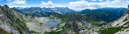 Tatra Mountain, Poland, view from Swinica mount slope to Valley Gasienicowa  and group of glacial lakes Stock Photo - Budget Royalty-Free & Subscription, Code: 400-06794331