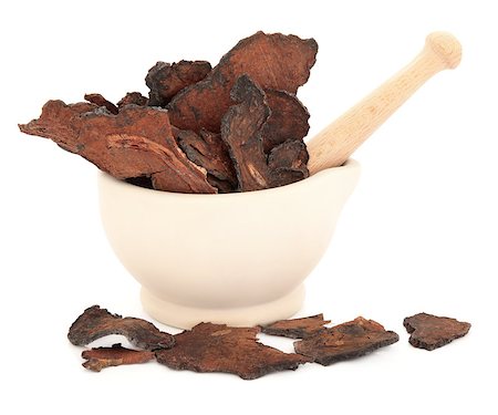 simsearch:400-06521200,k - Chinese herbal medicine fleece flower root in a stone mortar with pestle over white background. Stockbilder - Microstock & Abonnement, Bildnummer: 400-06794488