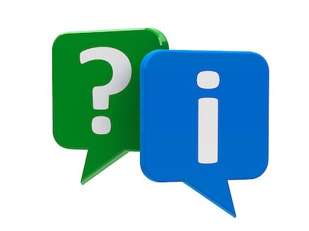 Question and information speech bubble icons, three-dimensional rendering Stockbilder - Microstock & Abonnement, Bildnummer: 400-06794689