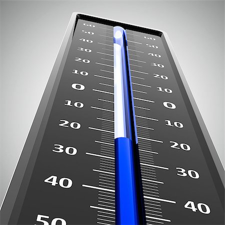 Thermometer indicates low temperature, three-dimensional rendering Foto de stock - Super Valor sin royalties y Suscripción, Código: 400-06794692