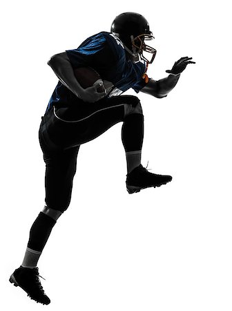 one caucasian american football player man running   in silhouette studio isolated on white background Stock Photo - Budget Royalty-Free & Subscription, Code: 400-06795021