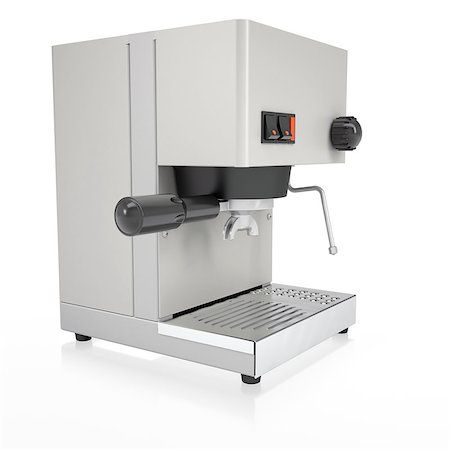 simsearch:400-07976610,k - Coffee Machine. Isolated render on a white background Stockbilder - Microstock & Abonnement, Bildnummer: 400-06795101