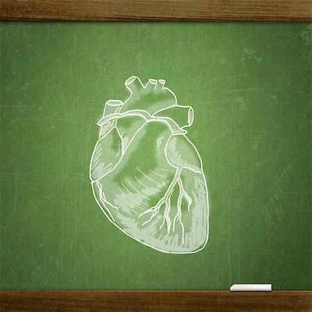 dirty blackboard - school sketches on blackboard, heart Stock Photo - Budget Royalty-Free & Subscription, Code: 400-06795376