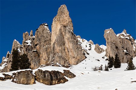 simsearch:400-07309469,k - Rocky Mountains on the Ski Resort of Arabba, Dolomites Alps, Italy Stock Photo - Budget Royalty-Free & Subscription, Code: 400-06795449