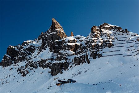 simsearch:400-07309469,k - Porta Vescovo Peak on the Ski Resort of Arabba, Dolomites Alps, Italy Stock Photo - Budget Royalty-Free & Subscription, Code: 400-06795451