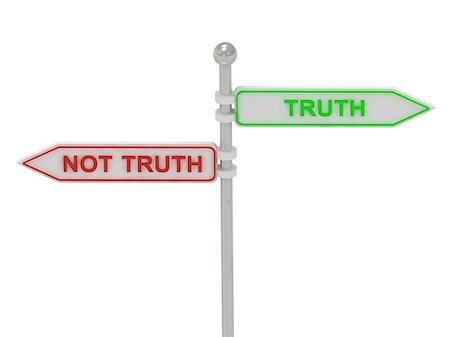 simsearch:400-05731083,k - Signs with red "NOT TRUTH" and green "TRUTH" pointing in opposite directions, Isolated on white background, 3d rendering Foto de stock - Royalty-Free Super Valor e Assinatura, Número: 400-06795935