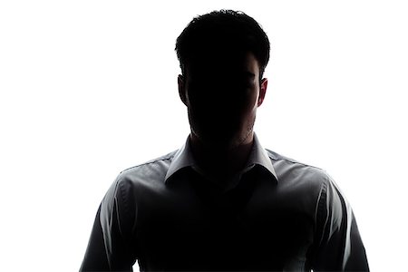 Businessman portrait silhouette and a misterious face Stock Photo - Budget Royalty-Free & Subscription, Code: 400-06795989