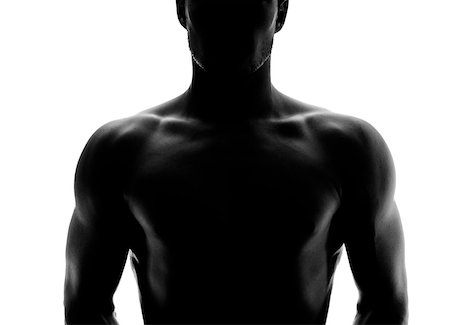 Muscular silhouette of a young man - upper body Photographie de stock - Aubaine LD & Abonnement, Code: 400-06795991