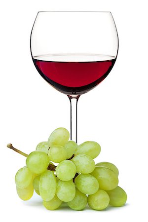 simsearch:400-04919991,k - Red wine in glass with grape branch. Isolated on white background Foto de stock - Royalty-Free Super Valor e Assinatura, Número: 400-06796216