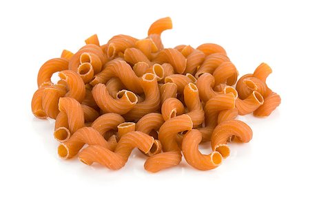 simsearch:400-06796271,k - Orange pasta. Isolated on white background Stock Photo - Budget Royalty-Free & Subscription, Code: 400-06796255