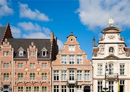 Facade of houses along the Graslei in Ghent, Belgium Stock Photo - Budget Royalty-Free & Subscription, Code: 400-06796386