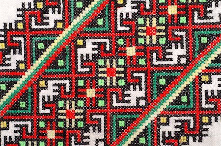 simsearch:400-05132616,k - embroidered good by cross-stitch pattern. ukrainian ethnic ornament Stock Photo - Budget Royalty-Free & Subscription, Code: 400-06796655