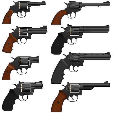 simsearch:400-04208084,k - Layered vector illustration of collected Revolver. Fotografie stock - Microstock e Abbonamento, Codice: 400-06797084