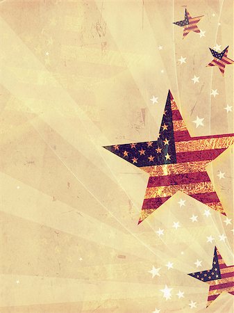 stars with USA flag and rays over old paper background Stock Photo - Budget Royalty-Free & Subscription, Code: 400-06797101