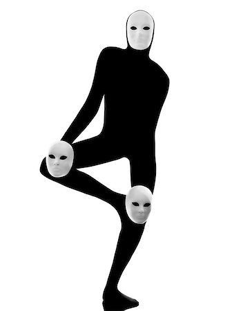 performer man mime with mask on studio isolated on white background Stock Photo - Budget Royalty-Free & Subscription, Code: 400-06797250