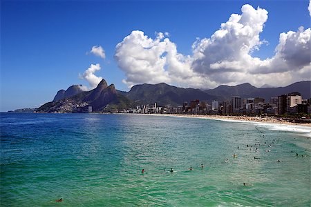 beautiful ipanema Leblon beach in rio de janeiro brazil Fotografie stock - Microstock e Abbonamento, Codice: 400-06797334