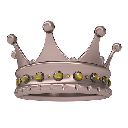 simsearch:400-06856945,k - Bronze crown decorated with yellow sapphires. Isolated render on a white background Photographie de stock - Aubaine LD & Abonnement, Code: 400-06797529