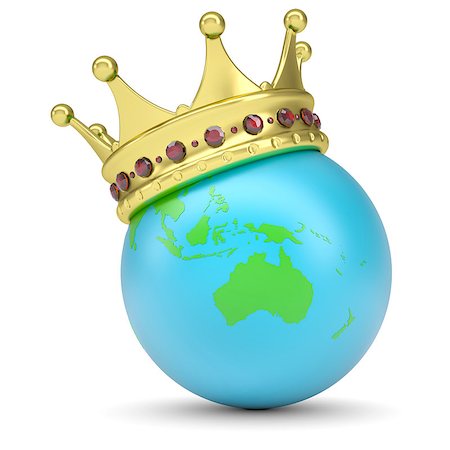 simsearch:400-04987781,k - The crown on Earth. Isolated render on a white background Stock Photo - Budget Royalty-Free & Subscription, Code: 400-06797534