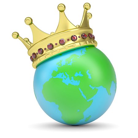 simsearch:400-06797580,k - The crown on Earth. Isolated render on a white background Stock Photo - Budget Royalty-Free & Subscription, Code: 400-06797546