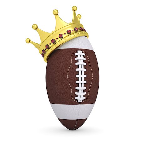 simsearch:400-06083555,k - Crown on the ball for American football. Isolated render on a white background Stockbilder - Microstock & Abonnement, Bildnummer: 400-06797552