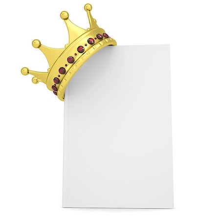 simsearch:400-06797580,k - Crown on the white book. Isolated render on a white background Stock Photo - Budget Royalty-Free & Subscription, Code: 400-06797560