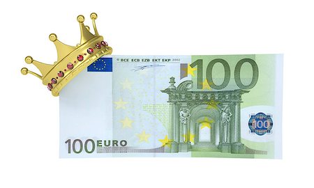 simsearch:400-04987781,k - One hundred euro with the crown. Isolated render on a white background Stock Photo - Budget Royalty-Free & Subscription, Code: 400-06797581