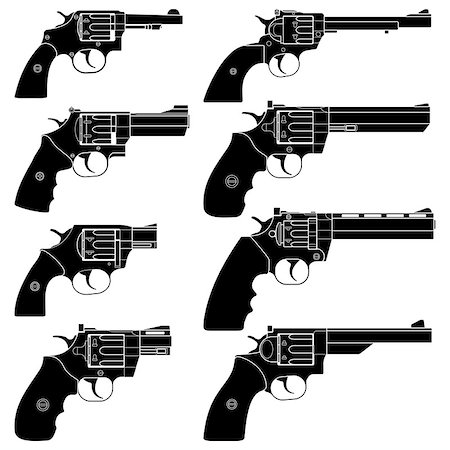simsearch:400-04208084,k - Layered vector illustration of collected Revolver. Fotografie stock - Microstock e Abbonamento, Codice: 400-06797954