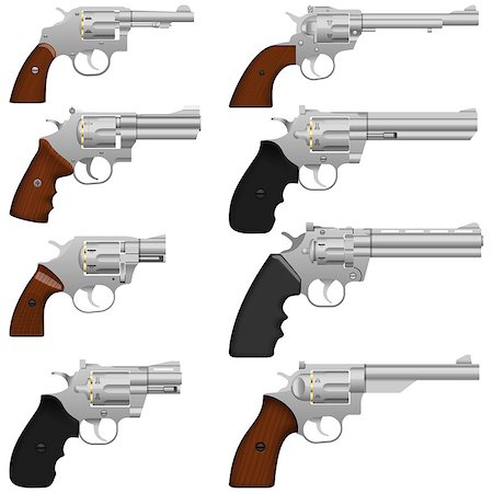 simsearch:400-04208084,k - Layered vector illustration of collected Revolver. Fotografie stock - Microstock e Abbonamento, Codice: 400-06797955