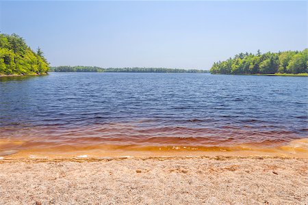 Sandy beach on Lake (Kejimkujik National Park , Nova Scotia, Canada) Stockbilder - Microstock & Abonnement, Bildnummer: 400-06798407