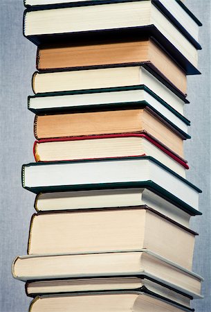 simsearch:400-05145983,k - High stack of books over a gray background Stock Photo - Budget Royalty-Free & Subscription, Code: 400-06798627