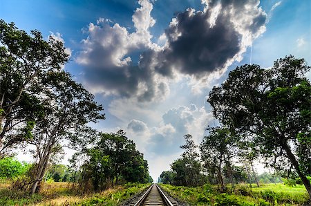 sweetcrisis (artist) - Railway in the day in the countryside in Thailand Stock Photo - Budget Royalty-Free & Subscription, Code: 400-06798897