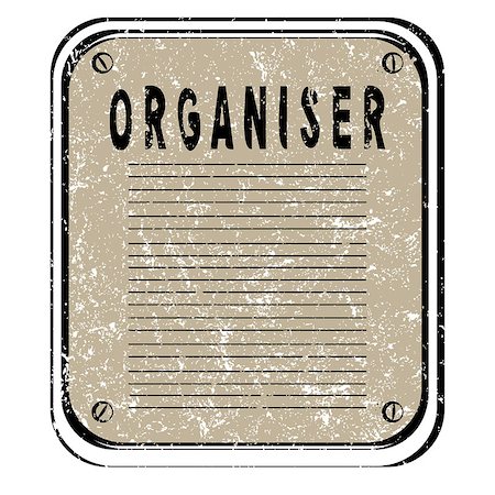 simsearch:400-04284156,k - Organiser grungy stamp with four screws  over white Photographie de stock - Aubaine LD & Abonnement, Code: 400-06798954