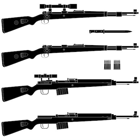 simsearch:400-06332385,k - Layered vector illustration of antique Germany Rifle. Fotografie stock - Microstock e Abbonamento, Codice: 400-06798992