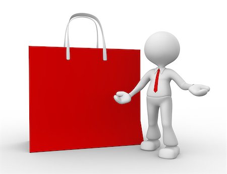 3d people - man, person with shopping bag Stock Photo - Budget Royalty-Free & Subscription, Code: 400-06790115