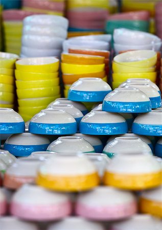 Ceramic color dishes on the east market Stock Photo - Budget Royalty-Free & Subscription, Code: 400-06790280