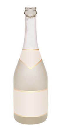 silhouette bottle wine - Empty Bottle of Champagne With Clipping Path - Isolated on White Background Photographie de stock - Aubaine LD & Abonnement, Code: 400-06790510