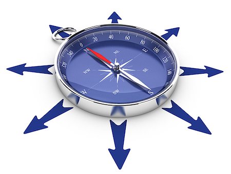 simsearch:400-08184863,k - One compass in the middle of a circle of arrow pointing in different directions, image suitable for help concept or opportunities management. 3D render illustration Photographie de stock - Aubaine LD & Abonnement, Code: 400-06790797