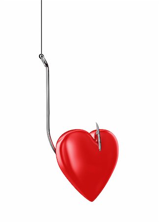 decoy - Red heart on a big metal sharp hook Stock Photo - Budget Royalty-Free & Subscription, Code: 400-06790925