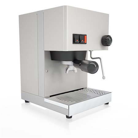 simsearch:400-07976610,k - Coffee Machine. Isolated render on a white background Stockbilder - Microstock & Abonnement, Bildnummer: 400-06791647