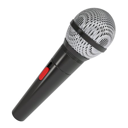simsearch:400-04867557,k - Microphone. Isolated render on a white background Stock Photo - Budget Royalty-Free & Subscription, Code: 400-06791656