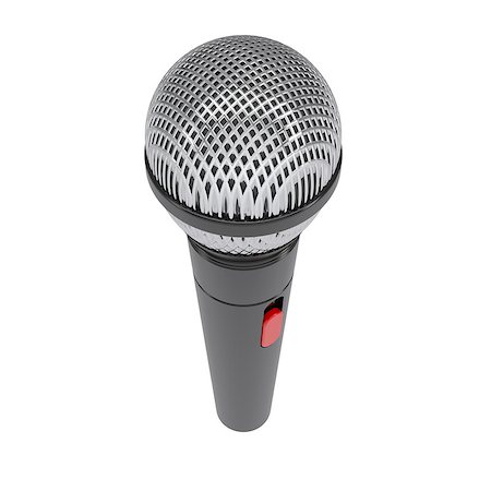 simsearch:400-04278068,k - Microphone. Isolated render on a white background Stock Photo - Budget Royalty-Free & Subscription, Code: 400-06791670