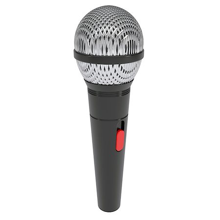 simsearch:400-04867557,k - Microphone. Isolated render on a white background Stock Photo - Budget Royalty-Free & Subscription, Code: 400-06791680